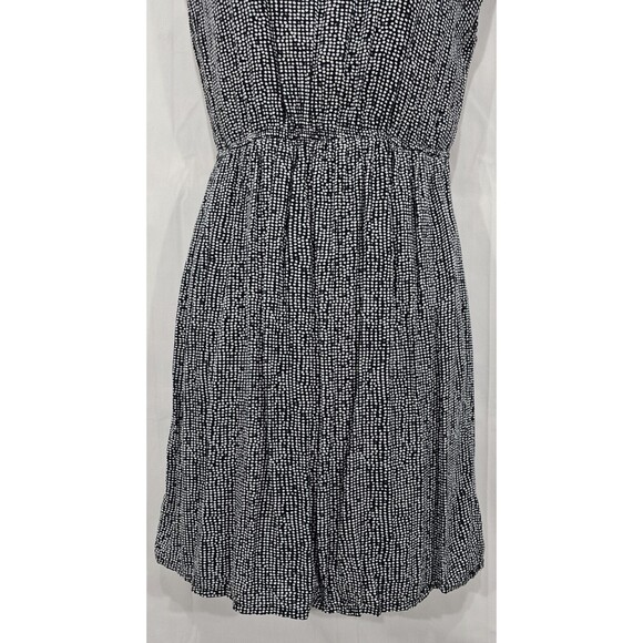 Zara Blouson Mini Dress Viscose Knit Polka Dot Navy Minimalist Office Casual M - Picture 7 of 13